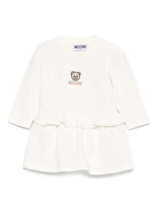 Moschino abito neonata in felpa con orsetto panna MDV0D1-LCA60 10063 MOSCHINO 