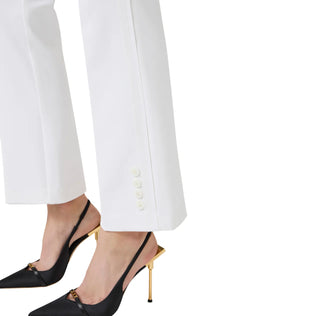 Elisabetta Franchi pantaloni flare in tessuto crepe bianco