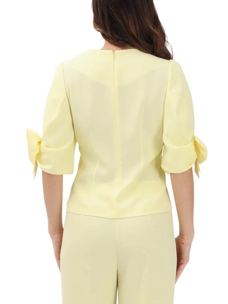 Vicolo blusa manica 3/4 con fiocco giallo