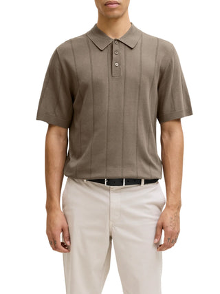 Jack&Jones polo in maglia uomo manica corta tortora