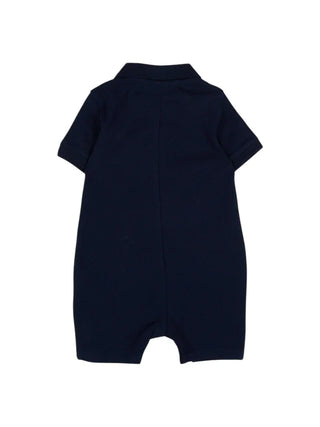 Boss pagliaccetto neonato in piquè patch logo blu