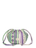Me Fui pochette sack bag con coulisse in fantasia verde viola