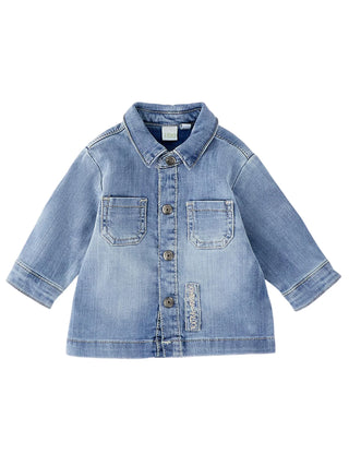 iDo camicia di jeans neonato lavaggio blu