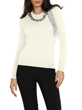 Relish maglia Isotta con foulard panna ISOTTA 1101 RELISH