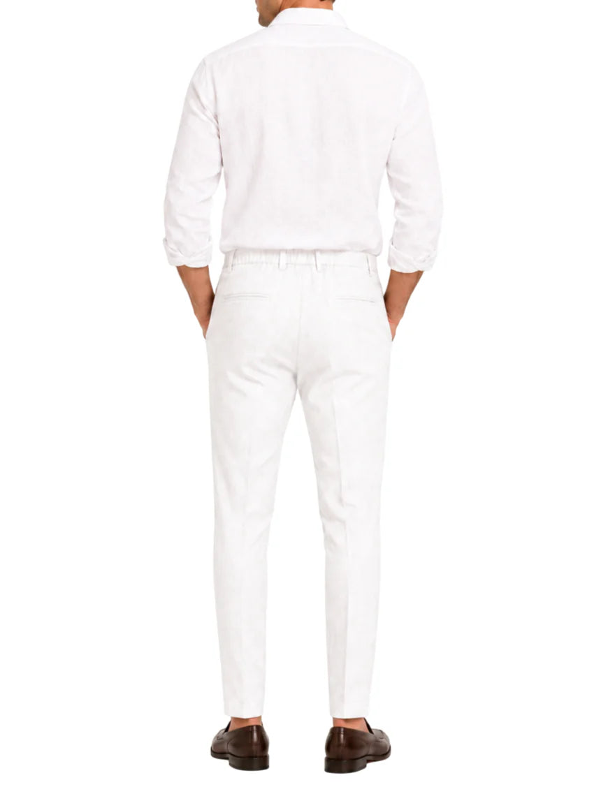 Le Braghe pantaloni uomo in lino slim bianco