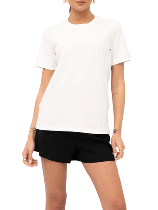 Elisabetta Franchi T-shirt manica corta con logo bianco