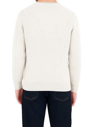 Liu Jo maglia uomo con trama check panna QF5117MA29P 14801 LIU JO