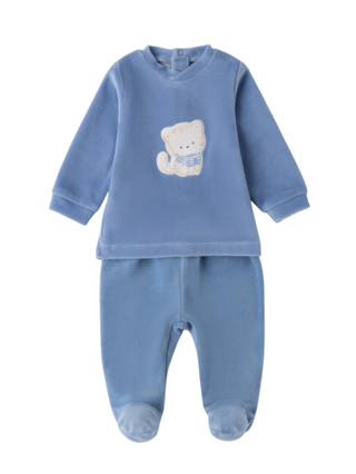 iDo tutina neonato in ciniglia azzurro 4F001 3814 iDO 