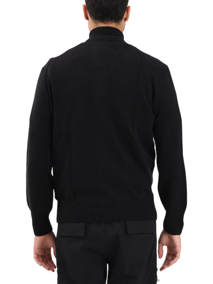 Lacoste maglia uomo con zip in lana nero