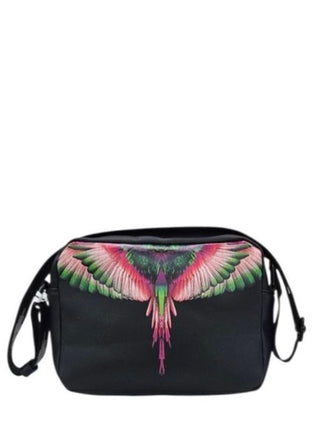 County of Milan borsa a tracolla donna in ecopelle nero COMAF250146 NERO-PINK WINGS COUNTY OF MILAN