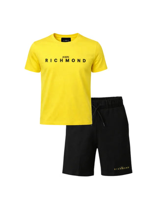 John Richmond completo bambino T-shirt e shorts giallo nero