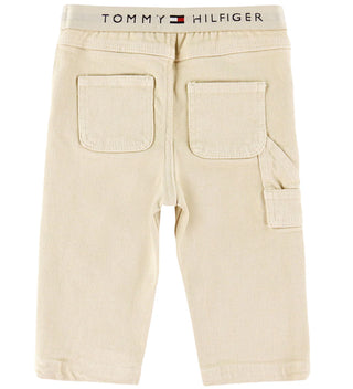 Tommy Hilfiger pantaloni neonato slim in cotone beige