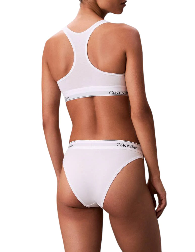 Calvin Klein bralette donna con fascia logata bianco