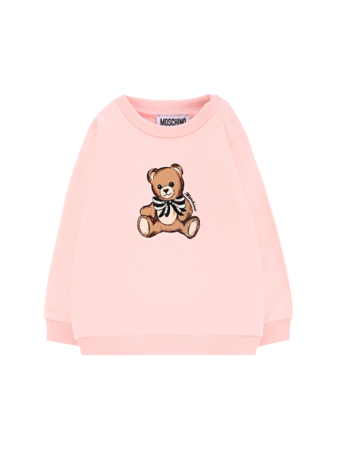Moschino felpa neonata con orsetto rosa