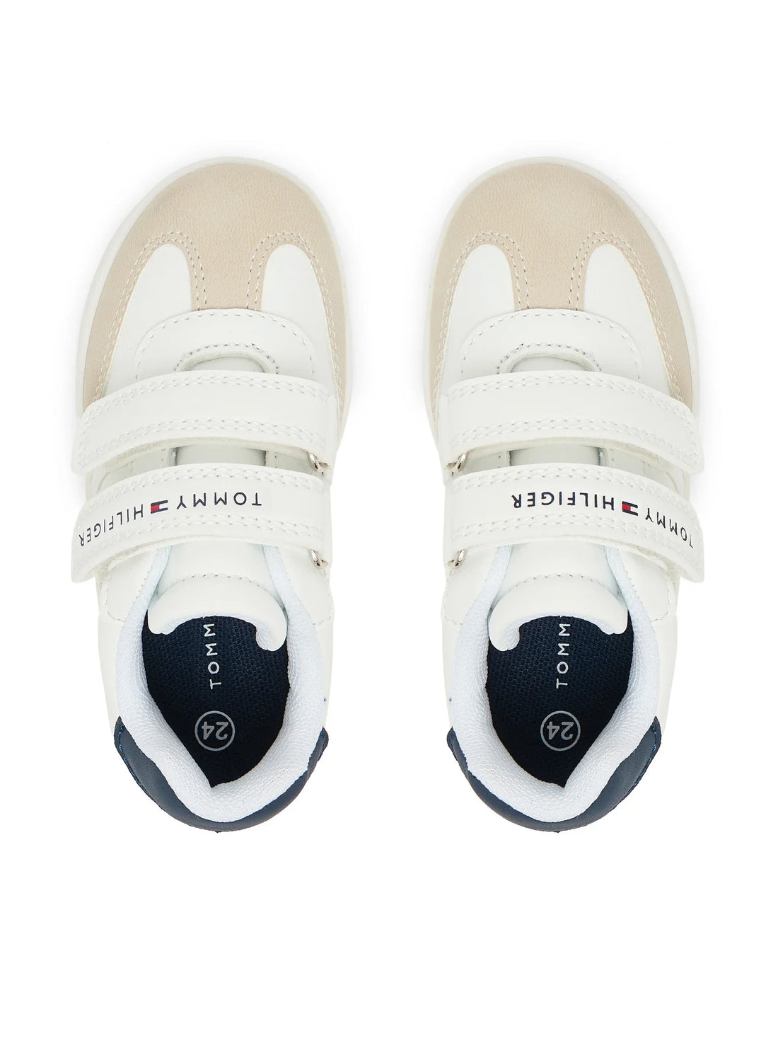 Tommy Hilfiger sneakers bambino con strappi bianco beige