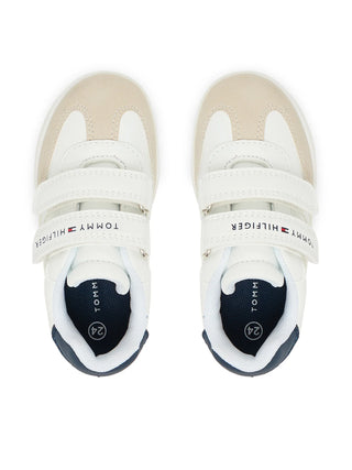 Tommy Hilfiger sneakers bambino con strappi bianco beige