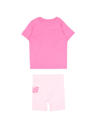 New Balance completo neonata T-shirt e shorts rosa