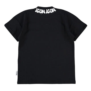 Icon T-shirt bambino manica corta con logo nero