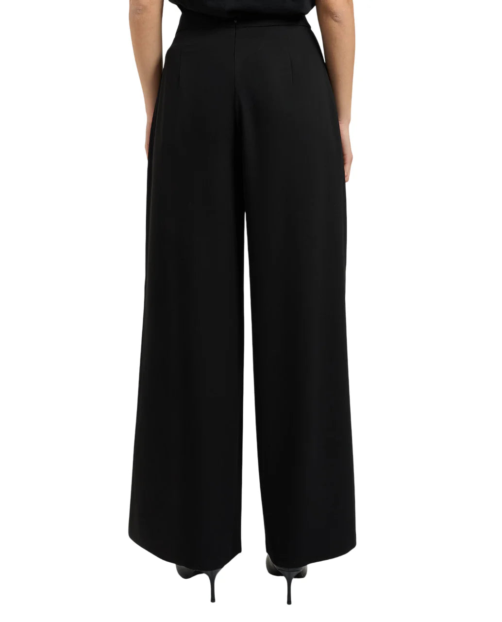 Yes Zee pantaloni palazzo con pinces nero