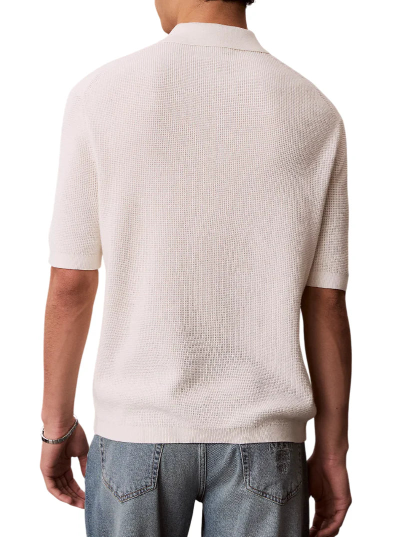 Calvin Klein Jeans polo uomo manica corta panna