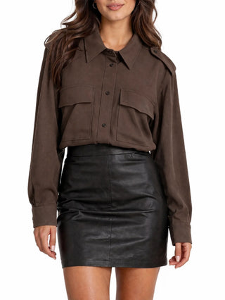 Sandro Ferrone camicia Madame donna con tasconi marrone