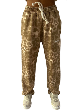 Disclaimer pantaloni joggers donna fantasia animalier beige 55165 MACULATO DISCLAIMER 