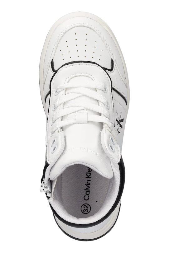 Calvin Klein Jeans sneakers alte bambino in ecopelle bianco