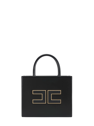 Elisabetta Franchi borsa tote piccola con logo nero BS33A56E3 110 ELISABETTA FRANCHI 