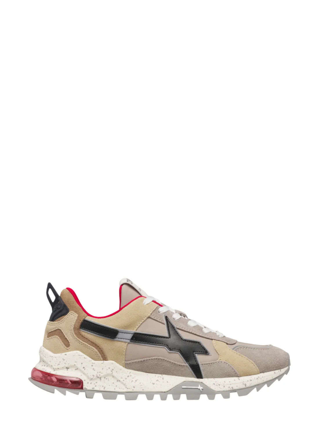 W6yz sneakers uomo Breeze in suede e tessuto tecnico beige rosso