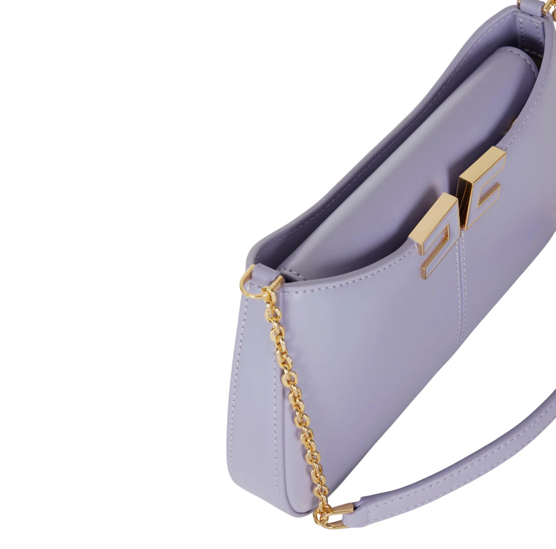 Elisabetta Franchi borsa a spalla con logo iconico lilla