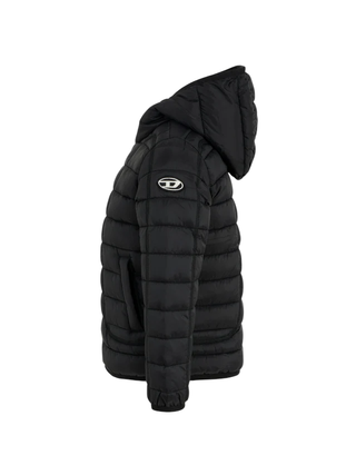 Diesel giubbino imbottito trapuntato con cappuccio nero J02425-KXBRD K900 DIESEL