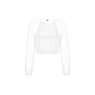 Patrizia Pepe blusa bambina in georgette panna