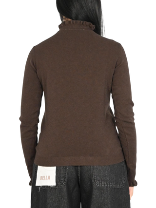 Haveone maglia lupetto con rouches marrone MNC-P059 MORO HAVEONE