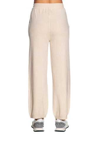 Yez Zee pantaloni in maglia gamba larga beige P369-RU00 0222 YES-ZEE