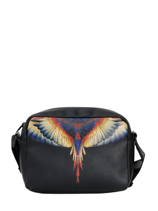 County of Milan borsa a tracolla donna in ecopelle nero COMAF250145 NERO-YELLOW WINGS COUNTY OF MILAN 