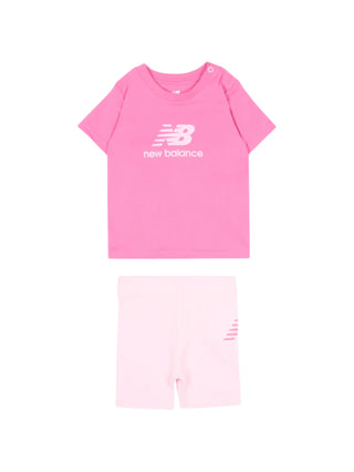 New Balance completo neonata T-shirt e shorts rosa