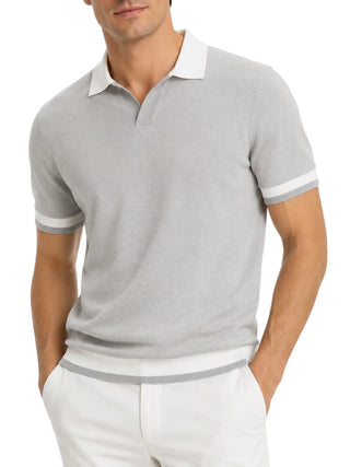 Opificio polo in maglia traforata uomo grigio 661193 PERLA Opificio 4.0