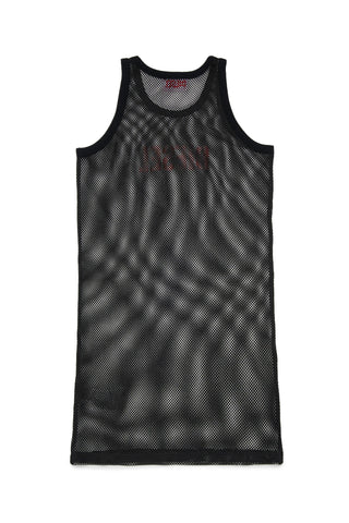 Diesel canotta bambina a rete con logo nero