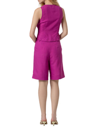 Surkana bermuda donna misto lino fucsia