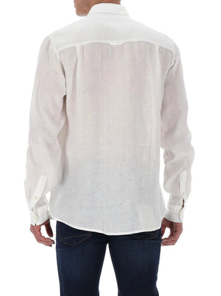 Liu Jo camicia uomo in lino manica lunga bianco