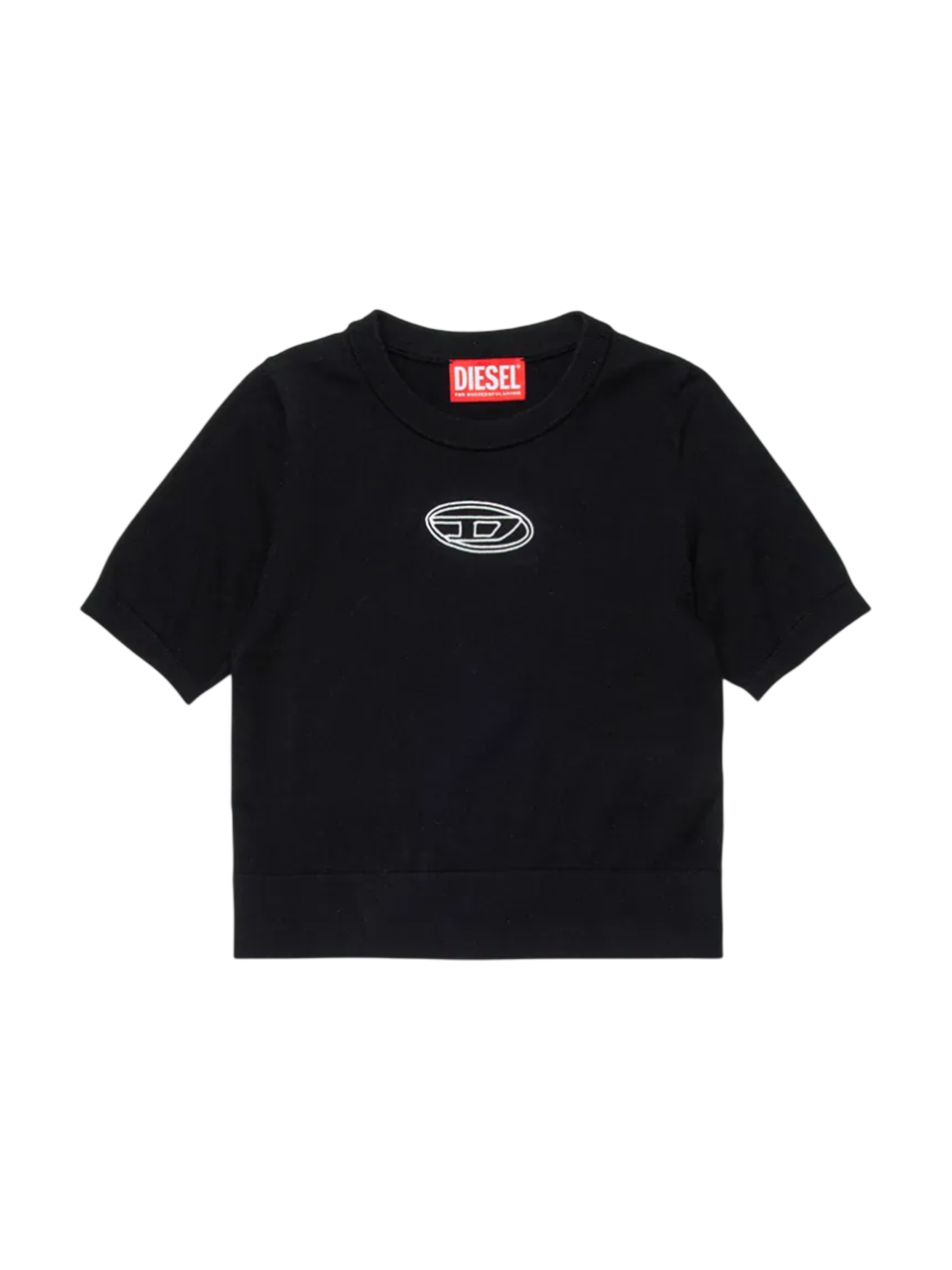 Diesel maglia bambina manica corta con logo nero