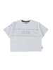 Icon T-shirt bambina manica corta con logo strass bianco