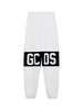 Gcds pantaloni joggers bambino con logo avorio