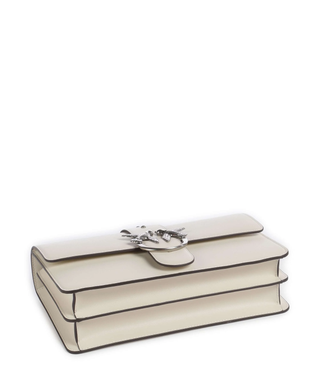 Pinko borsa a tracolla Love One Classic in pelle bianco argento