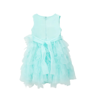 iDo abito cerimonia bambina in tulle verde acqua
