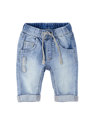 iDo jeans neonato slim con coulisse lavaggio blu