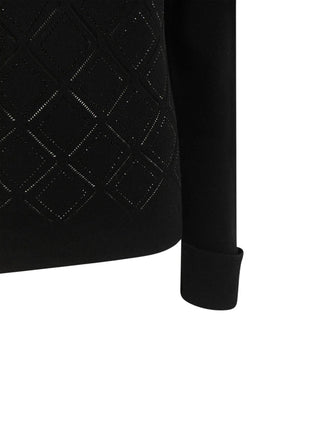 Blugirl maglia lupetto a rombi con strass nero