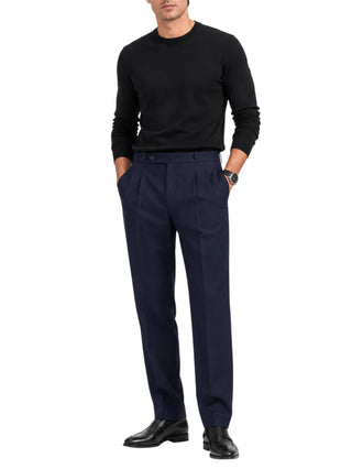 Le Braghe pantaloni uomo slim in cotone blu