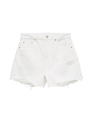 Vero Moda shorts donna in denim con strappi bianco