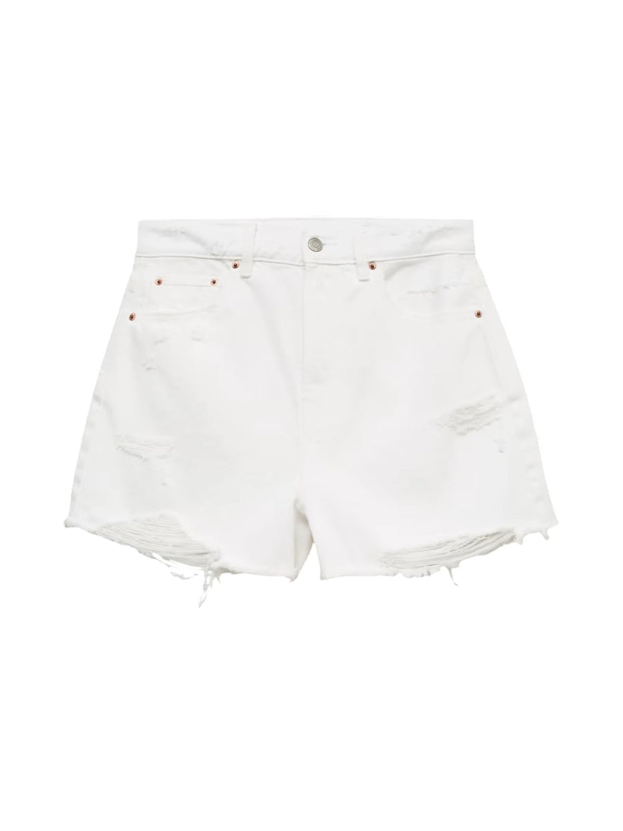 Vero Moda shorts donna in denim con strappi bianco